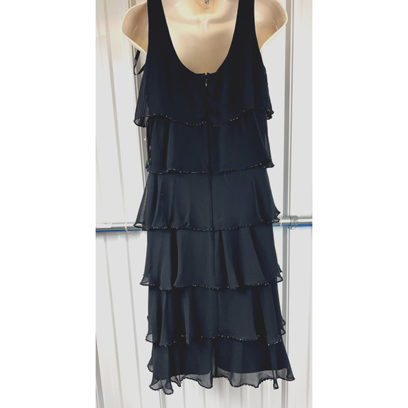 Patra Women's Black Sleeveless Cocktail Dress Size 10p Ruffles Party Cruise NWT - Picture 3 of 16
